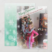 Fügen Sie Ihr Foto Snowflakes Vignette Edges Weihn Einladung (Vorne/Hinten)