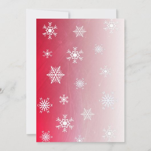 Fügen Sie Ihr Foto Snowflakes Vignette Edges Weihn Einladung (Rückseite)