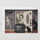 Fügen Sie Ihr Foto Spuk House Halloween Einladung (Vorderseite)