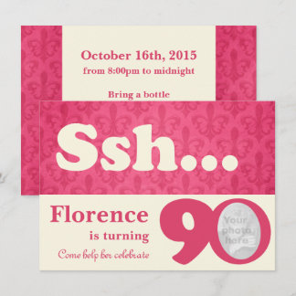 Fügen Sie Ihr Foto ssh Überraschung 90. Geburtstag Einladung