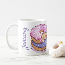 Fügen Sie Ihr Foto und Ihren Namen süßen Donuts in Kaffeetasse