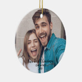 Fügen Sie Ihr Foto unser erstes Weihnachtslied Mr. Keramik Ornament (Rechts)