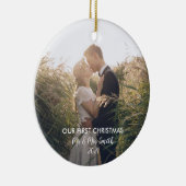 Fügen Sie Ihr Foto Unsere erste Weihnachtsfrau Mr. Keramik Ornament (Rechts)