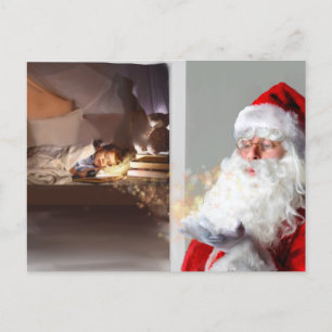 Fügen Sie Ihr Foto Weihnachtsfeiertage abends Anno Ankündigungspostkarte
