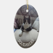 Fügen Sie Ihr Haustier Foto Custom Weihnachtsschmu Keramik Ornament (Rechts)