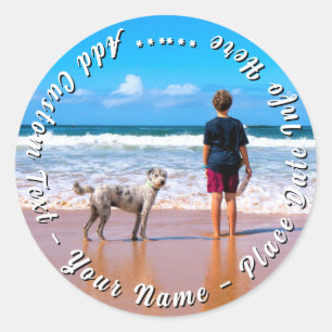 Fügen Sie Ihr Haustier-Foto-Sticker-Geschenk mit i Runder Aufkleber