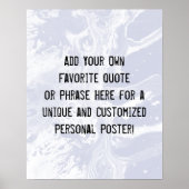 Fügen Sie Ihr individuelles Angebot Weißes Marmor Poster (Vorne)