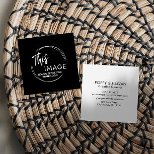 Fügen Sie Ihr individuelles Logo elegant, minimals Quadratische Visitenkarte