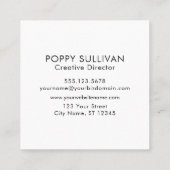 Fügen Sie Ihr individuelles Logo elegant, weiß auf Quadratische Visitenkarte (Rückseite)