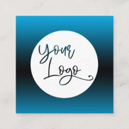 Fügen Sie Ihr individuelles Logo über Sky Blue und Quadratische Visitenkarte