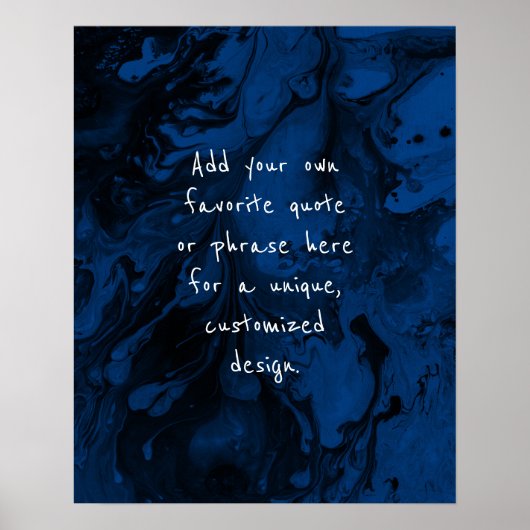 Fügen Sie Ihr individuelles Zitat Black Marble Roy Poster (Vorne)