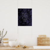 Fügen Sie Ihr individuelles Zitat schwarz Marmor,  Poster (Küche)