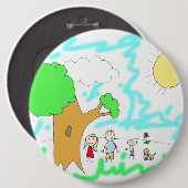 Fügen Sie Ihr Kinderwerk zu diesem großen Button (Vorne & Hinten)