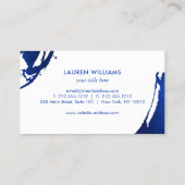 Fügen Sie Ihr Logo Abstrakte Indidigo Blue Pinsels Visitenkarte (Rückseite)