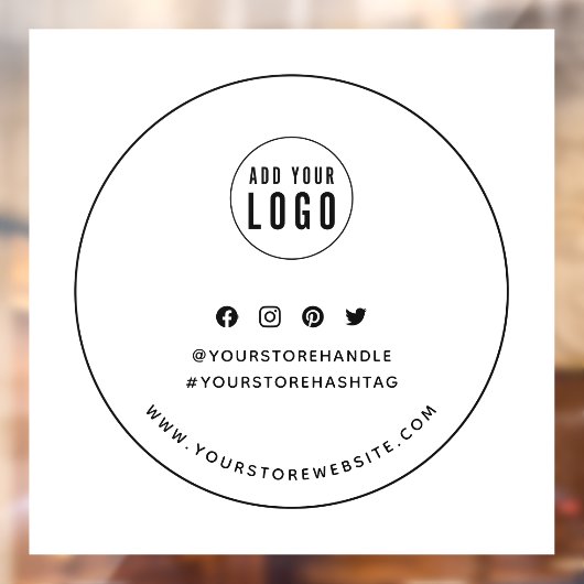 Fügen Sie Ihr Logo als Black Border Social Media-B Fensteraufkleber (Blatt 2)