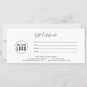 Fügen Sie Ihr Logo Black Border White Geschenkzert (Rückseite)