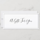 Fügen Sie Ihr Logo Black Border White Geschenkzert (Vorderseite)