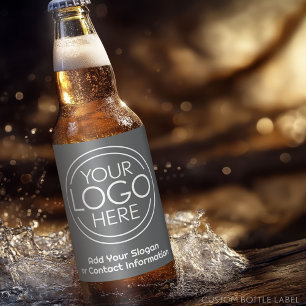 Fügen Sie Ihr Logo-Business Corporate Modernes Gra Bierflaschenetikett