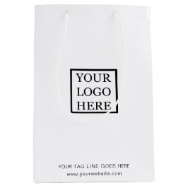 Fügen Sie Ihr Logo-Business Paper-Einkaufstasche h Mittlere Geschenktüte