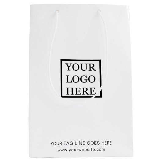 Fügen Sie Ihr Logo-Business Paper-Einkaufstasche h Mittlere Geschenktüte (Vorderseite)