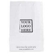 Fügen Sie Ihr Logo-Business Paper-Einkaufstasche h Mittlere Geschenktüte (Rückseite)