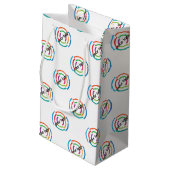 Fügen Sie Ihr LOGO CUSTOM Firmenunternehmen CORPOR Kleine Geschenktüte (Rückseite Schrägansicht)