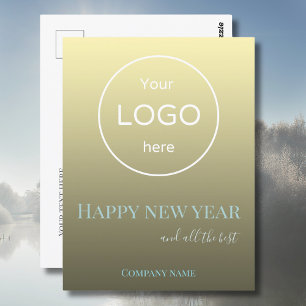 Fügen Sie Ihr Logo glückliches Neujahrs-Grußkarte  Postkarte