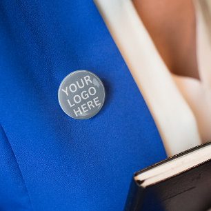 Fügen Sie Ihr Logo hier l Moderner Staubblauer Wer Button