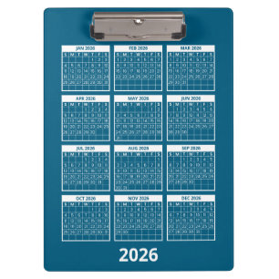 Fügen Sie Ihr Logo hinzu 2026 Jahreskalender Klemm Klemmbrett
