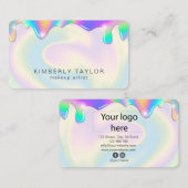 Fügen Sie Ihr Logo holografisch modernen Make-up m Visitenkarte (Vorne/Hinten)