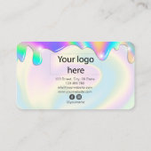 Fügen Sie Ihr Logo holografisch modernen Make-up m Visitenkarte (Rückseite)