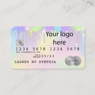 Fügen Sie Ihr Logo Holograph Unicorn Dripp Credit  Visitenkarte