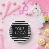 Fügen Sie Ihr Logo individuell anpassbarer schwarz Pappteller (Party)