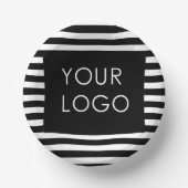 Fügen Sie Ihr Logo individuell anpassbarer schwarz Pappteller (Vorderseite)