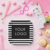 Fügen Sie Ihr Logo individuell anpassbarer schwarz Pappteller (Party)