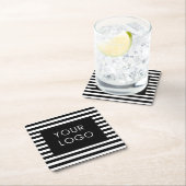 Fügen Sie Ihr Logo individuell anpassbarer schwarz Rechteckiger Pappuntersetzer (Vor Ort)