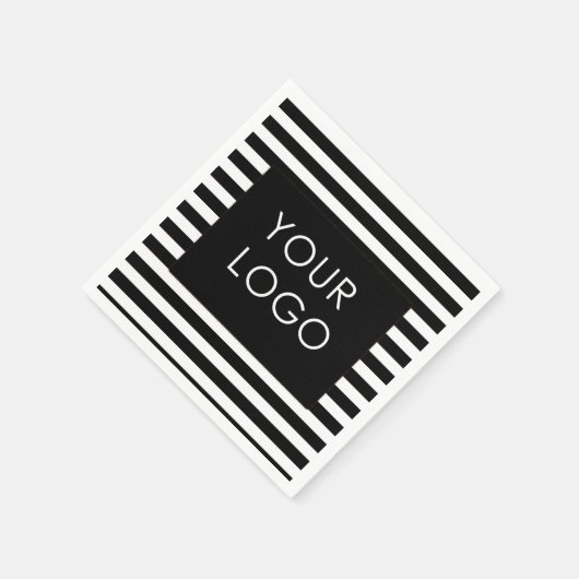 Fügen Sie Ihr Logo individuell anpassbarer schwarz Serviette (Ecke)