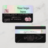 Fügen Sie Ihr Logo Kreditkarte Black Marble unicor Visitenkarte (Vorne/Hinten)