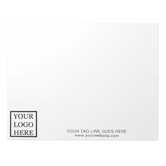 Fügen Sie Ihr Logo Minimalistisch Schwarz und Weiß Notizblock (Vorderseite)