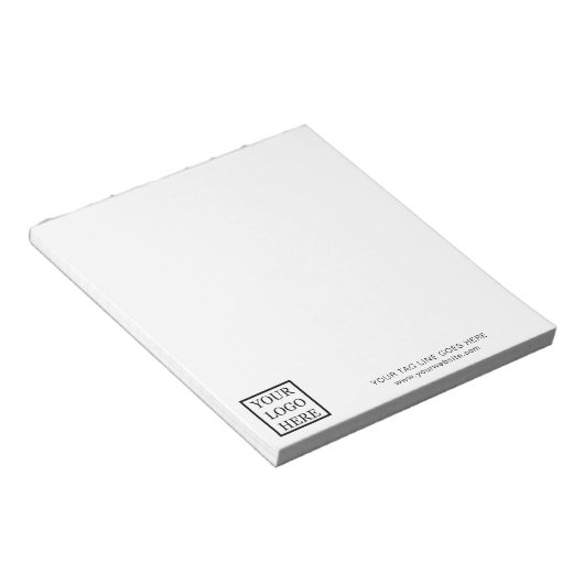 Fügen Sie Ihr Logo Minimalistisch Schwarz und Weiß Notizblock (angewinkelt)