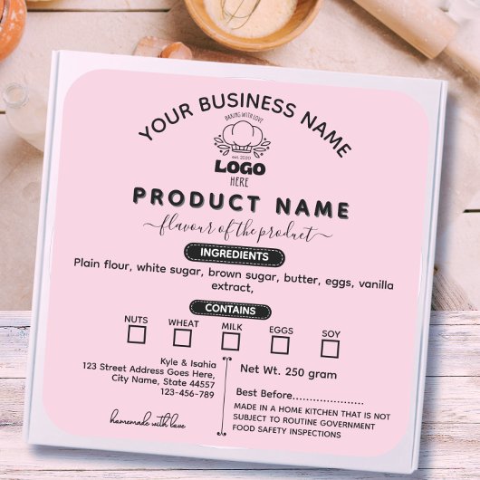 Fügen Sie Ihr Logo Modern Hütte Law Food Label Pin Quadratischer Aufkleber