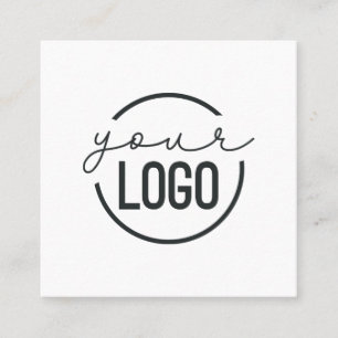 Fügen Sie Ihr Logo Modern Minimal Einfach Weiß Qua Quadratische Visitenkarte