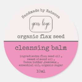 Fügen Sie Ihr Logo Natural Beauty Pink Products La Runder Aufkleber