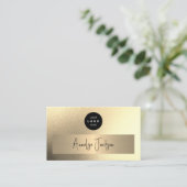 Fügen Sie Ihr Logo QR CODE Gold Glitzer Visitenkarte (Stehend Vorderseite)