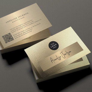 Fügen Sie Ihr Logo QR CODE Gold Glitzer Visitenkarte