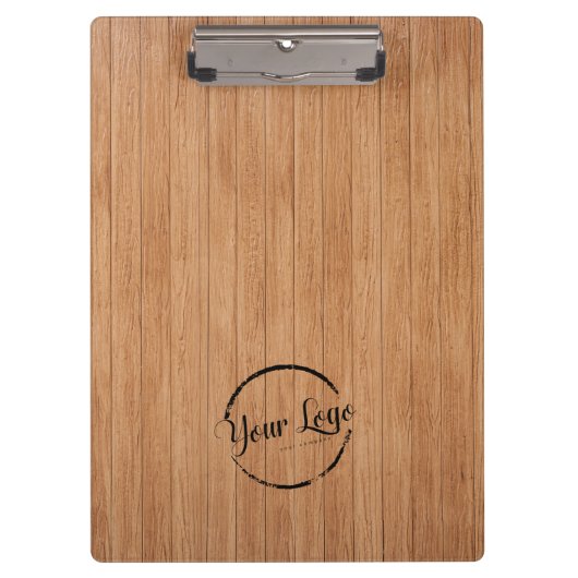 Fügen Sie Ihr Logo rustikales Stallholz hinzu Klemmbrett (Vorderseite)