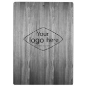 Fügen Sie Ihr Logo rustikales Stallholz hinzu Klemmbrett (Rückseite)