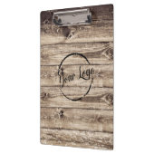 Fügen Sie Ihr Logo rustikales Stallholz hinzu Klemmbrett (Links)