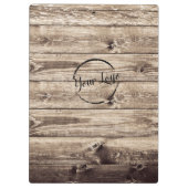 Fügen Sie Ihr Logo rustikales Stallholz hinzu Klemmbrett (Rückseite)