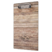 Fügen Sie Ihr Logo rustikales Stallholz hinzu Klemmbrett (Links)